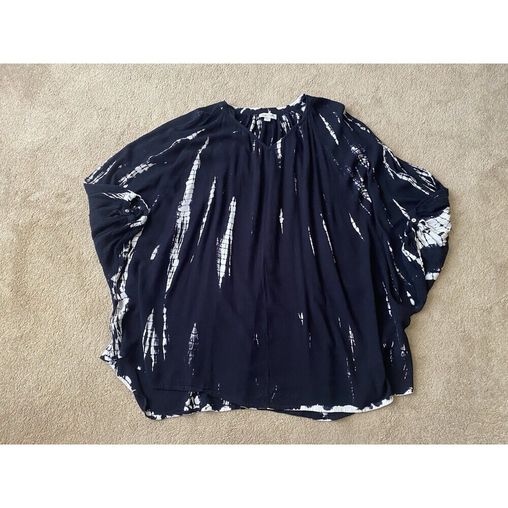 Charlie Paige Tye Dye Black White Beach Cover Up Kimono Size L/XL